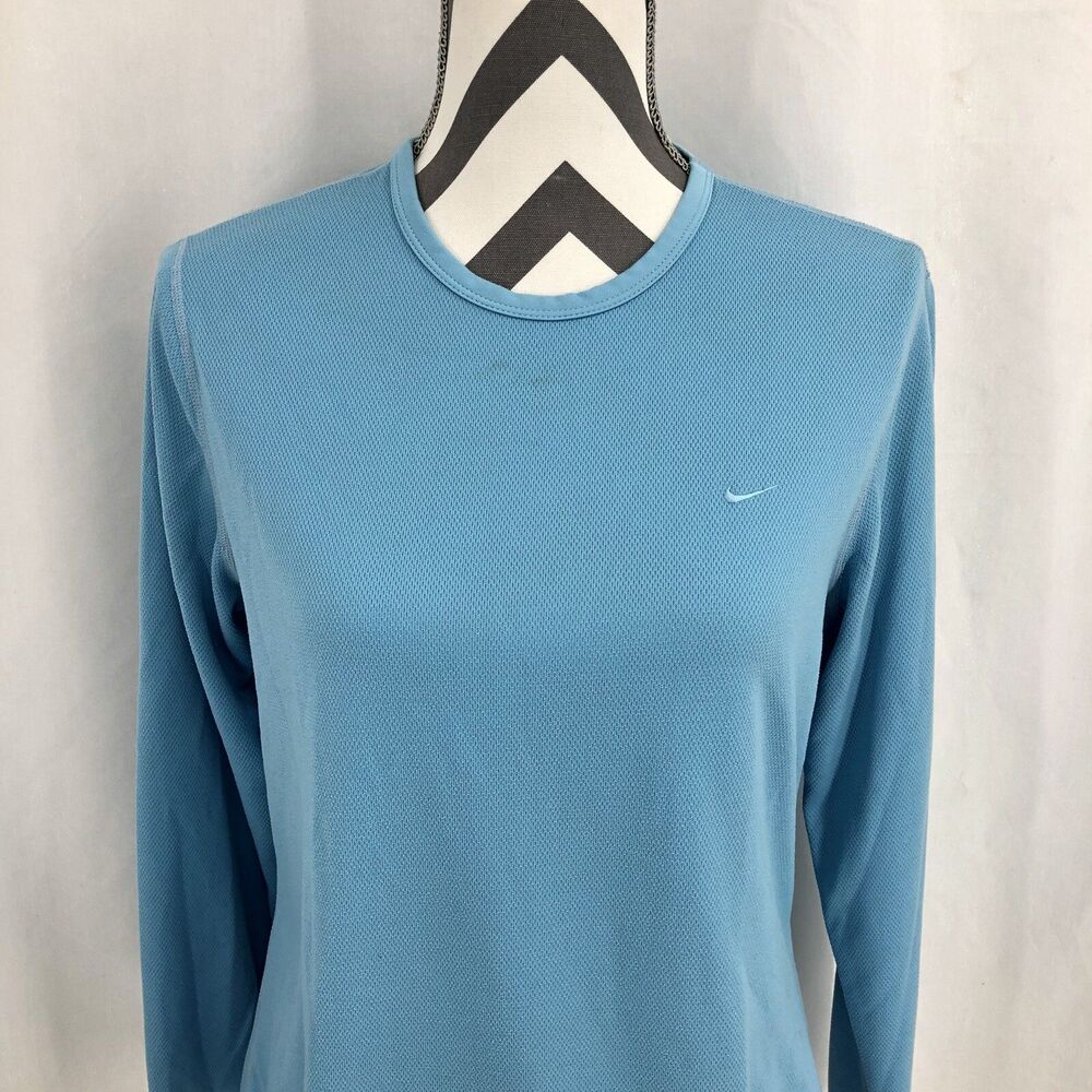 Nike Long Sleeve Light Blue Thermal Crew Neck Shirt Small (4-6) OOO19